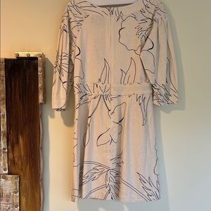 Banana Republic Elegant Cream Floral Dress